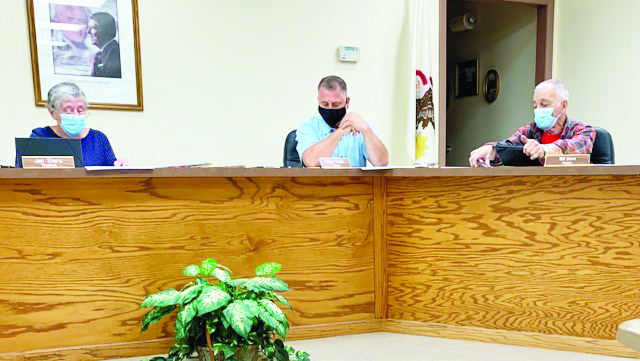 Huntley Village Trustee Ronda Goldman brings numerous allegations against Rutland Township Board. Seated here are Rutland Township Trustees (L-R) Jan Siers, Dave Kenik and Bill Siers at the September 14th township board meeting.