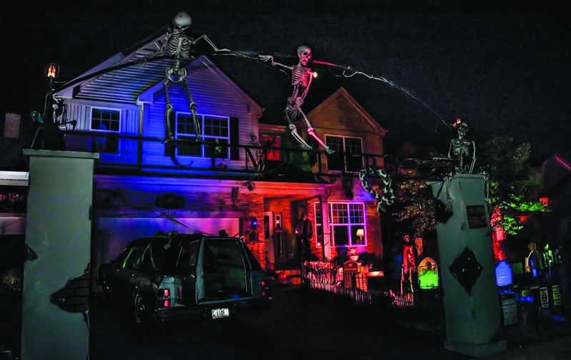 Huntley resident Joe Buedel's elaborate Halloween display attracts hundreds of visitors.