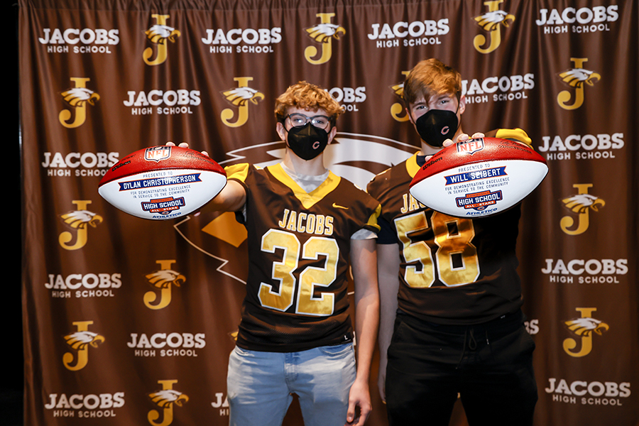 Chicago Bears name Jacobs High School’s Dylan Christopherson and Will Seibert Community High School All-Star of the Week, Monday, March 7, 2022, in Algonquin, Illinois.