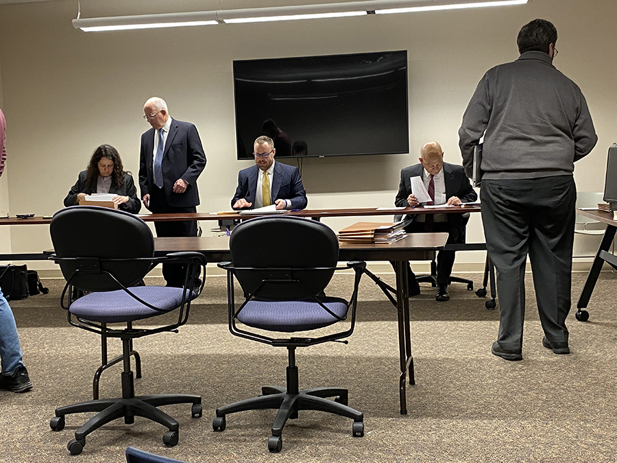 Attorneys Samuel J.H. Weyers (Center) and Steve J. Cuda (Right) are the new McHenry County Electoral Board members appointed by Chief Judge James S. Cowlin