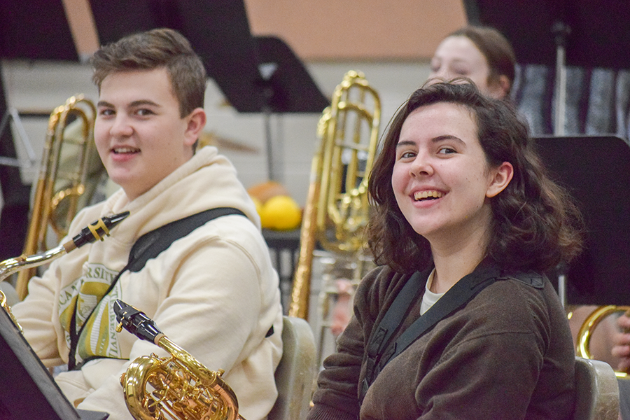 HHS wind ensemble students senior Gavin Birkley (Left) and junior Taylor Dulson (Right) will be performing at the Illinois SuperState Concert Band Festival in May