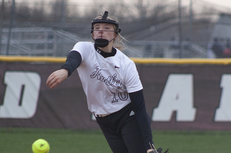 Huntley senior pitcher Jori Heard throws a strike earlier this season.