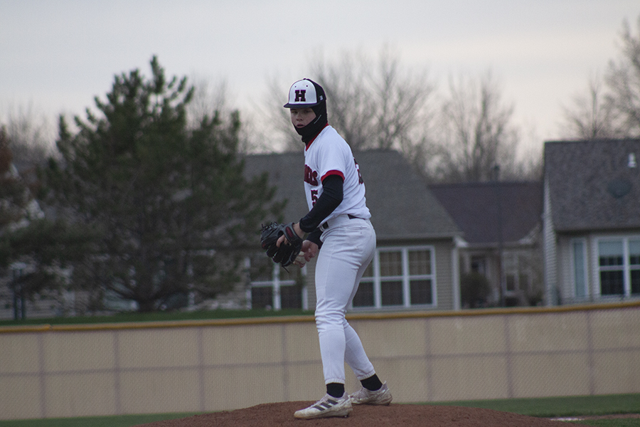 Andrew Ressler throws a strike against Cary-Grove. He struck out 13 Trojans in Huntley's 7-1 win April 26.