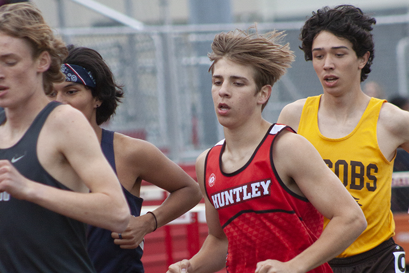 Huntley freshman Tommy Nitz competes in the 3,200-meter run at the Red Raiders' sectiona. Nitz qualified for the IHSA State Track-and-Field Meet.