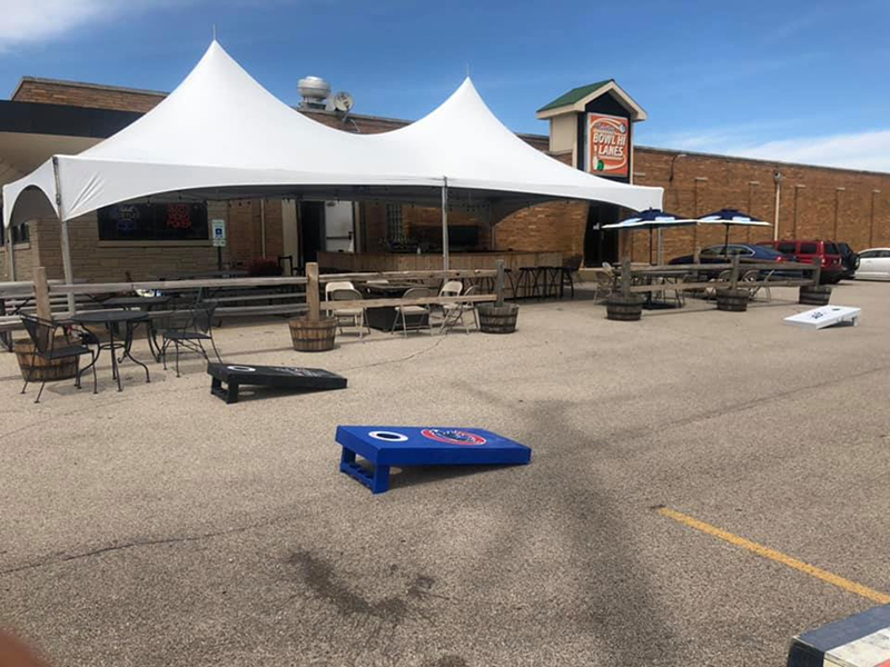 As of May 26, Bowl-Hi Lanes is allowed to have outdoor dining and serve alcohol outdoors thanks to a temporary use permit approved by the Village Board