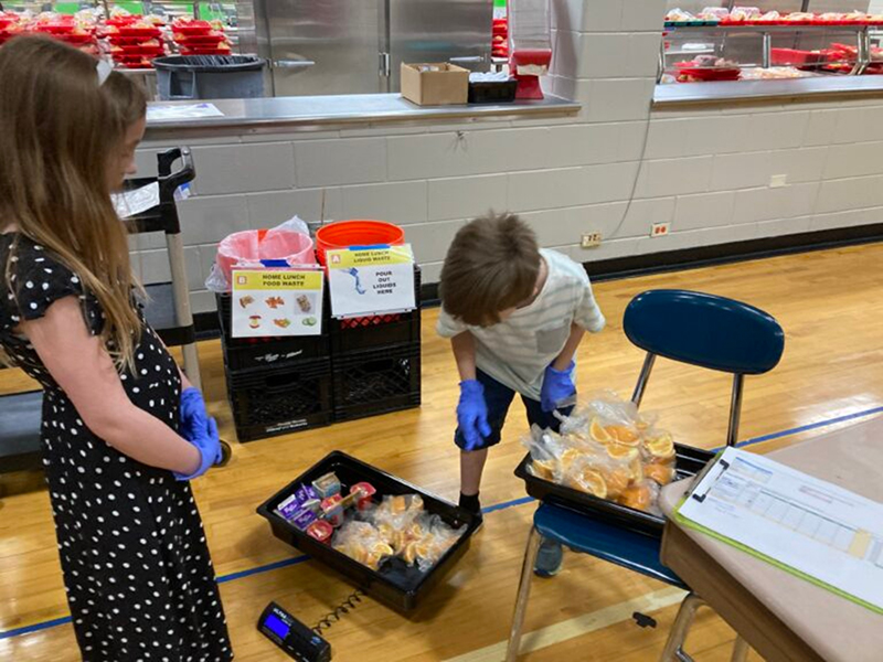 Students at D158's Conley and Martin Elementary Schools participated in a food waste audit back in May