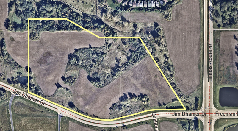 This screengrab shows the location of Venturepark 47, a possible warehouse and distribution building along Jim Dhamer Dr. The proposed 729,600 sqft building has no tenant as of press time.