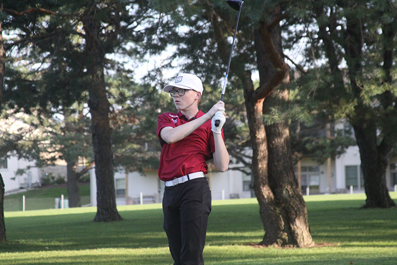 Huntley golfer Austin Mullen concentrates on a tee shot Sept. 13 at Pinecrest Golf Club. Mullen, a sophomore, struck a hole-in-one Sept. 12 at Pinecrest.