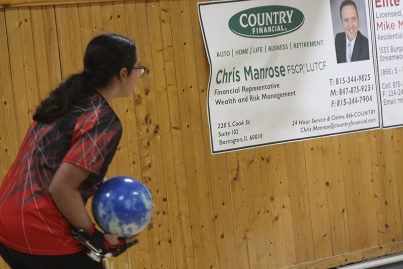 Red Raiders bowler Prianca Waters competes in a dual match at Bowl-Hi Lanes.