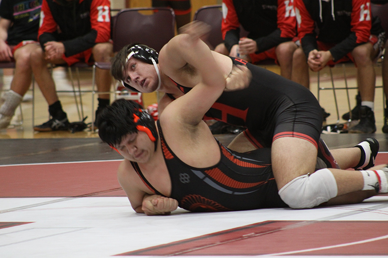 Huntley's Ben Wiley, a senior, competes at 220 pounds gainst McHenry in a dual match Dec. 16. HHS faced Crystal Lake South away Jan. 4 and Hononegah here Jan. 5 in dual action.