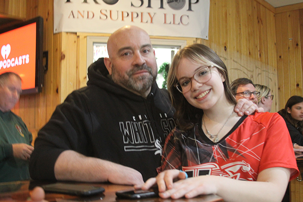 Dad Eric and Erika DeBello following Erika's 288 game she bowled recently.