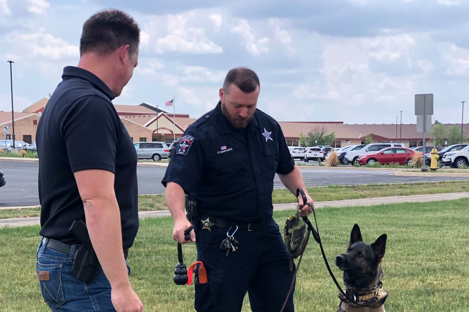 Lake in the Hills Police Department alongside canine units stationed at Martin Elementary School on Jan. 5 in response to a potential threat on campus.