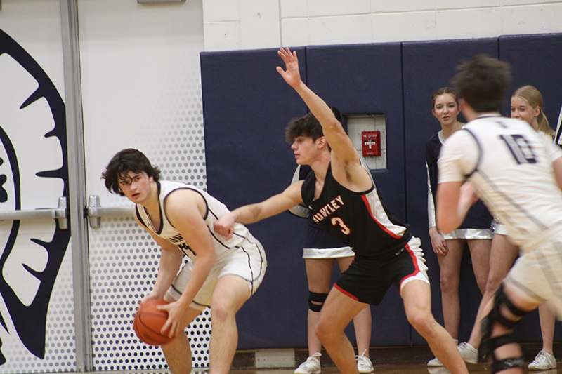 Huntley senior Ty Goodrich, right, guards a Cary-Grove player Jan. 27 in Fox Valley Conference action.