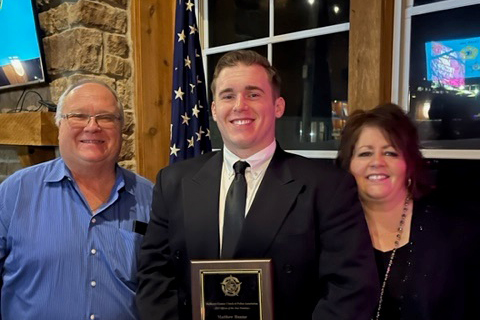 Algonquin Police Officer Matthew Hunter was nominated for a McHenry County Chiefs of Police Association honor following a successful save using CPR. From left: dad Dave Hunter, Officer Hunter and mom Maryellen Hunter.