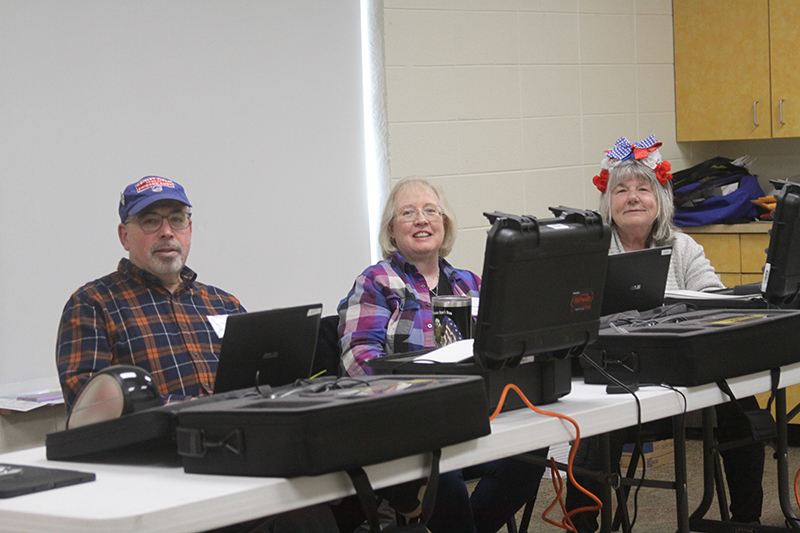 McHenry County election judges, from left, Karl More of Algonquin, Elizabeth Christian of Algonquin and Leona Cantwell of Harvard are among the early voting at Huntley Area Park District poling site, 12015 Mill Street. Early voting continues until 9 a.m. to noon April 1 ahead of the Consolidated Election April 4.