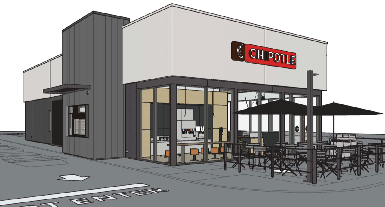 If approved by the Village Board, the proposed 2,325 square foot building on Lot 4 of Huntley Crossings would be occupied by Chipotle Mexican Grill.