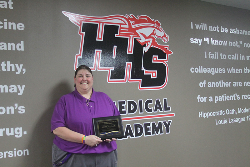 Huntley High School teacher Renae St. Clair was named Educator of the Year by the McHenry County Regional Office of Education. St. Clair founded the HHS Medical Academy.