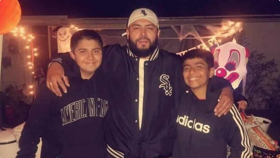 Tomas Vargas Jr. (Center), 34, of South Bend, Indiana was found dead alongside his partner Adriana Marquez, 29, after a rollover crash in Elburn on July 18