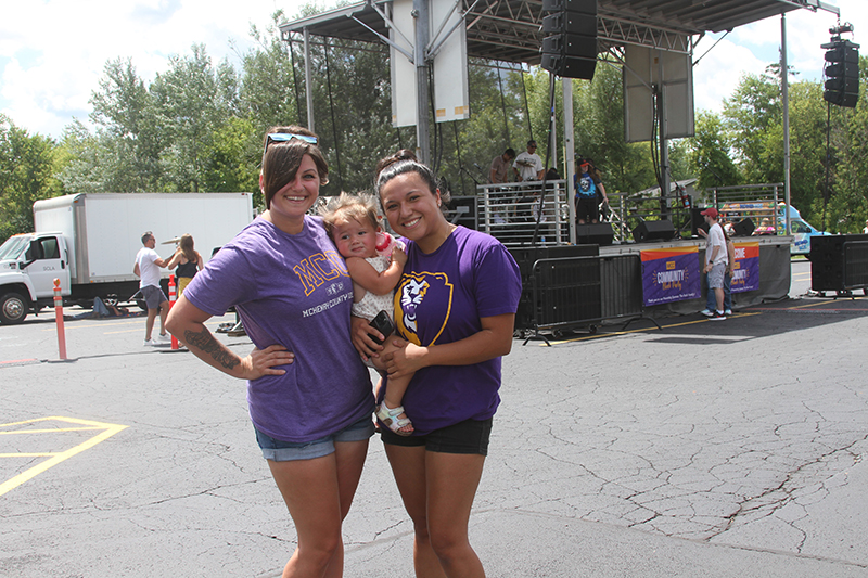 Annaliesa Hoecks, Elena McCracken and Mercedes Tauqueu of Huntley enjoy the McHenry County College Community Block Party.