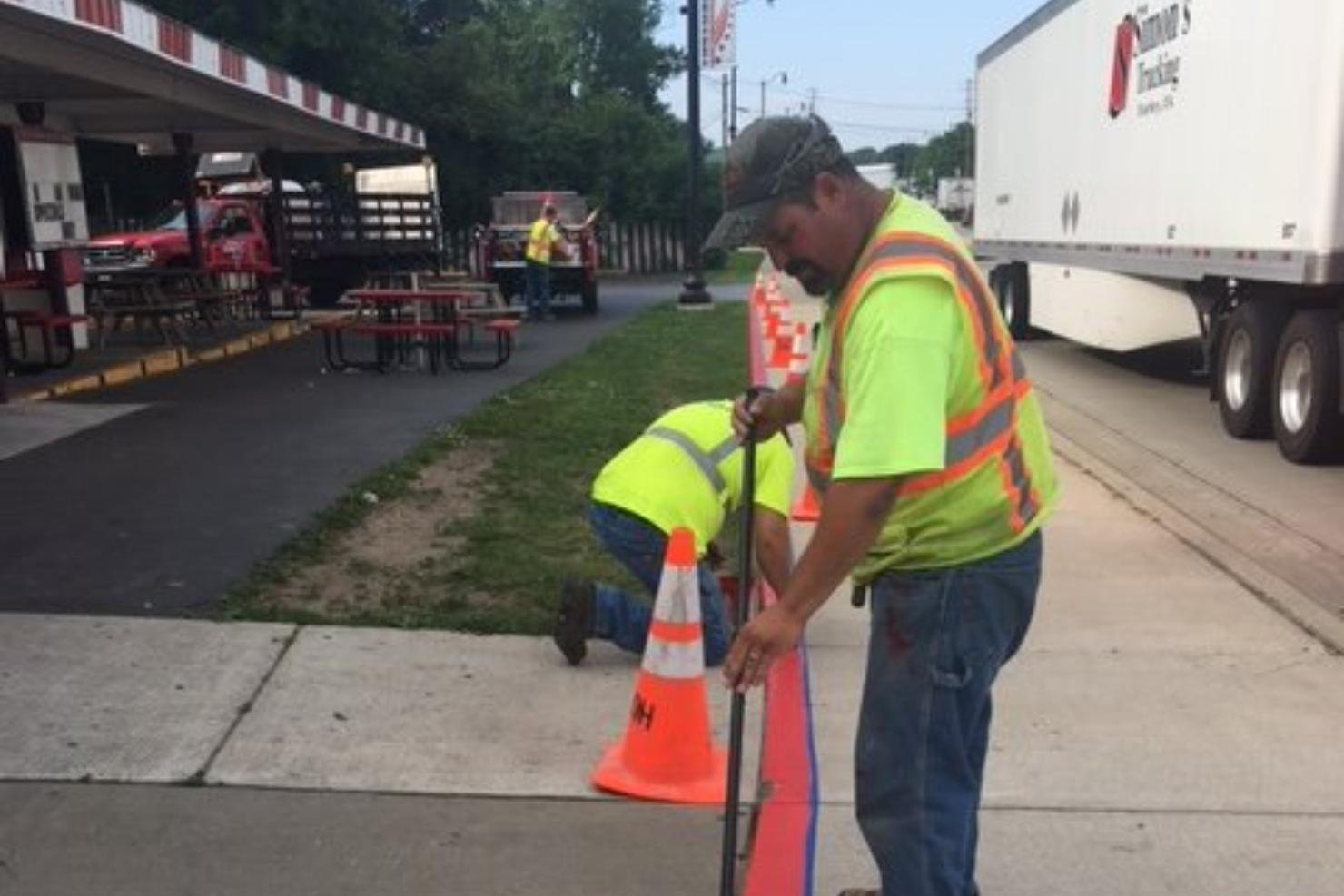 Various steps have been taken in the past to protect customers of Dairy Mart from traffic on Route 47