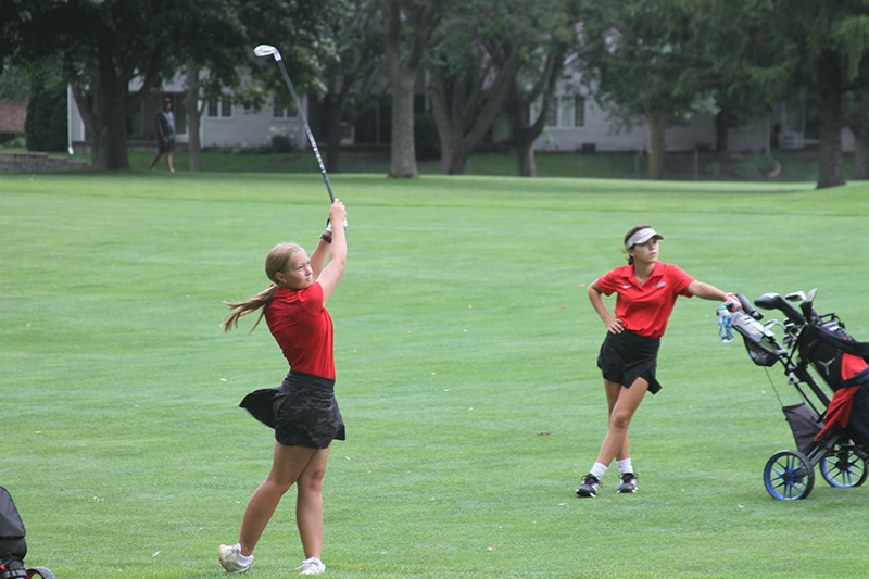 Huntley senior Aubrey Dingbaum competes in a match earlier this season.