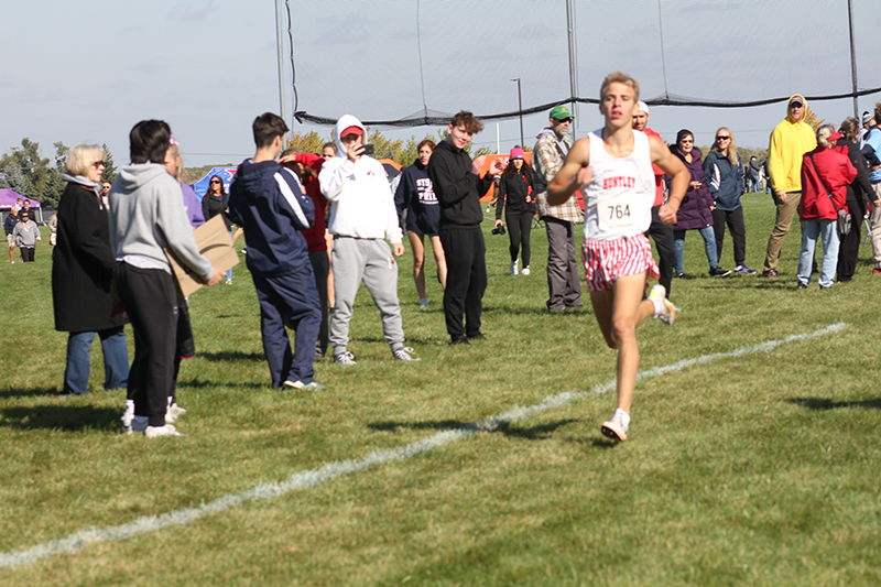 Huntley junior Tommy Nitz runs to a championship at the Class 3A Hampshire Regional cross country meet Oct. 21.