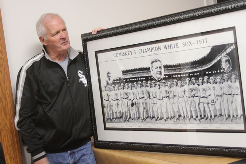 Sun City resident and baseball fan John Felkamp showed a prized possession of this 1917 Chicago White Sox World Series Champions 1917 print.