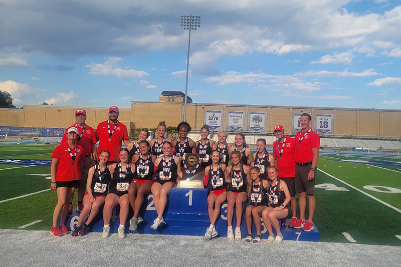 The Huntley Red Raiders girls track and field team finished in second place at the IHSA Class 3A State Meet May 17 at Eastern Illinois University.