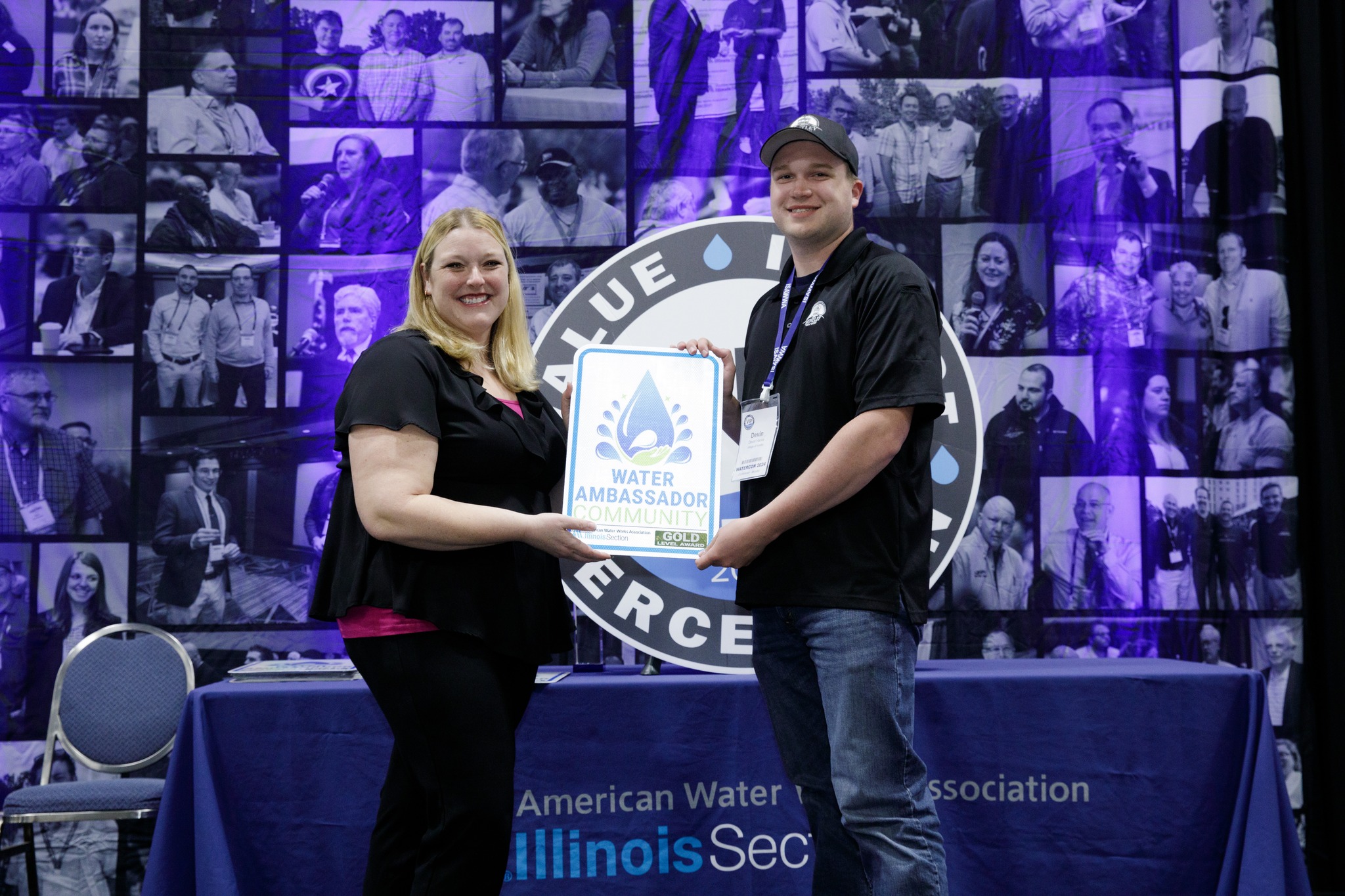 Village of Huntley Water Operator Devin Hanks represented the village at the ISAWWA WATERCON in April