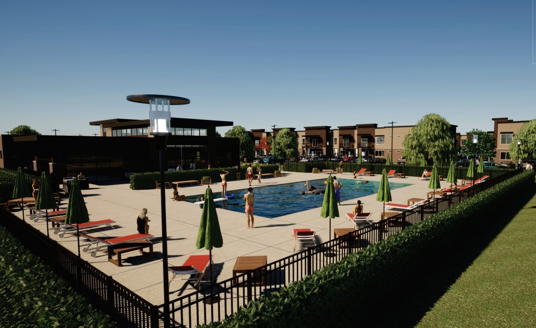 A rendering of the clubhouse amenity apartment residents will have access to