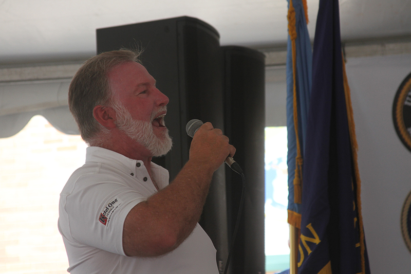 Jim Cornelison sings the “Star Spangled Banner” at the Huntley American Legion Post 673 Vets Fest June 15.