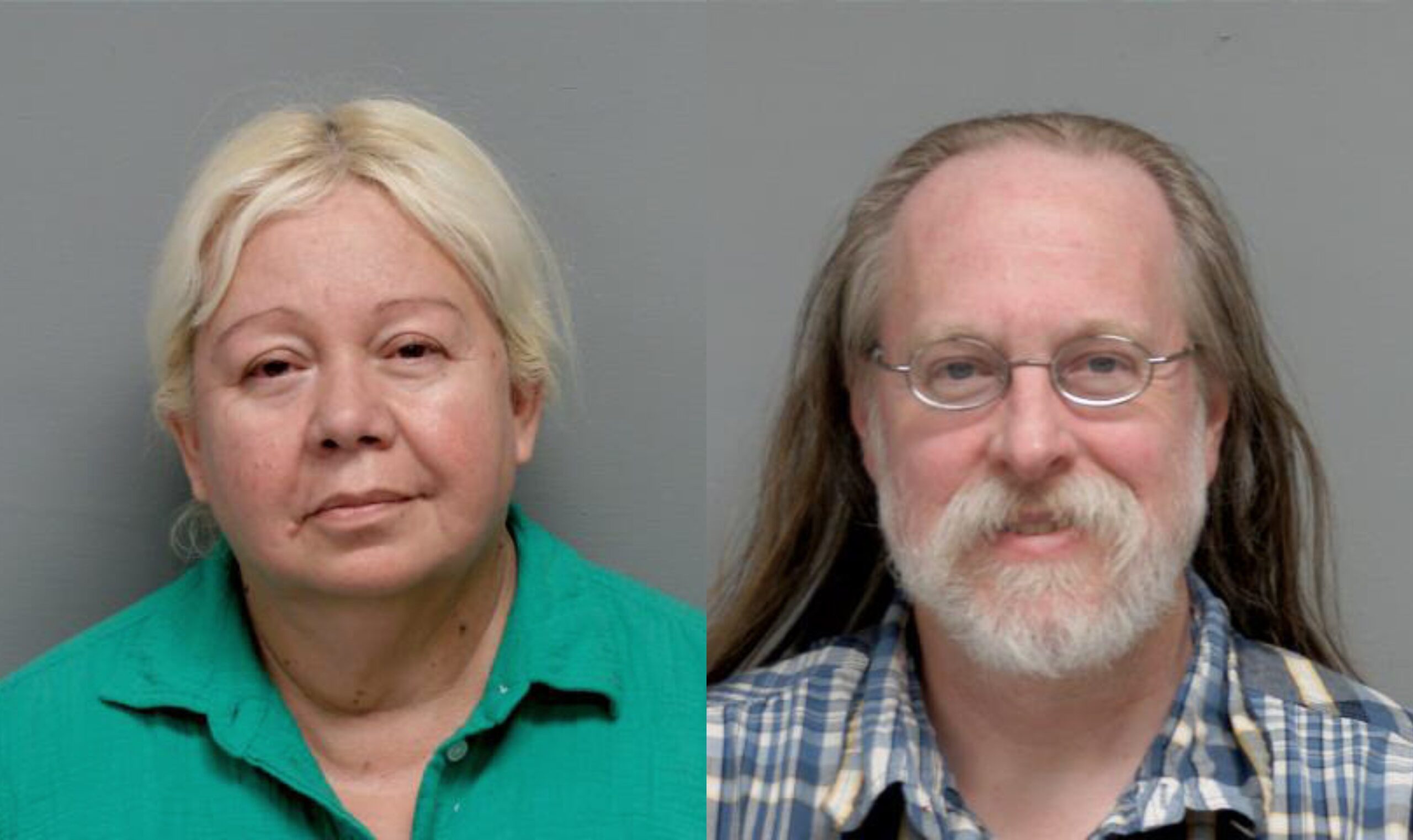 Concepcion Rodriguez, 61, (Left) and Bruce Walla, 54, (Right) both of Huntley were arrested on animal cruelty charges after abandoning 54 dogs in Belvidere