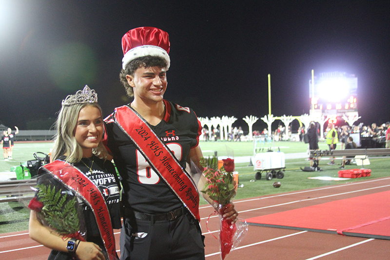 Huntley seniors McKenna Kearney and Drew Donovan were named HHS Homecoming Court Royalty Members at halftime of the Sept. 20 homecoming game with Prairie Ridge.