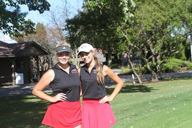 Huntley golfers Maddie Sloan, left and Kinsey Hayes.