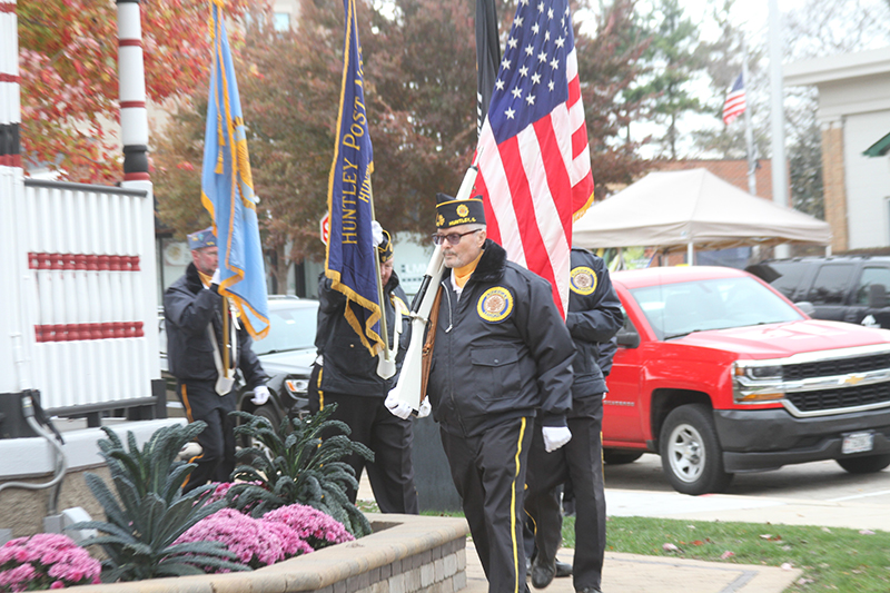 Huntley American Legion Post 673 color guard participates in the Post's Veterans Day ceremony.