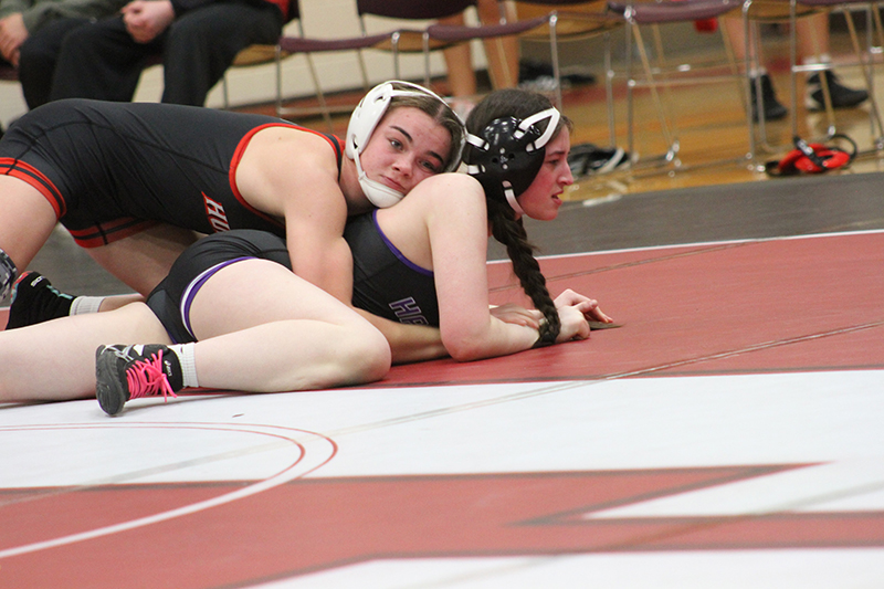 Huntley girls wrestle Aubrie Rohrbacher battles during a match last season.